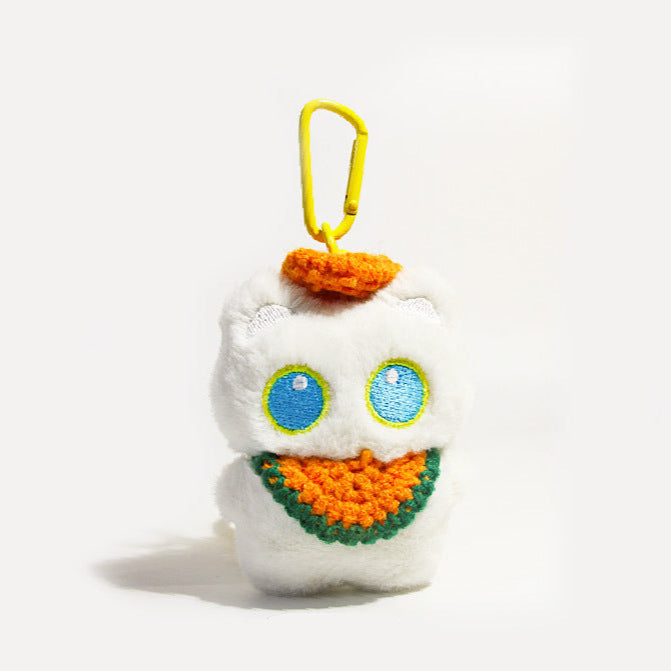 Adorable White Kitten Plush Pendant