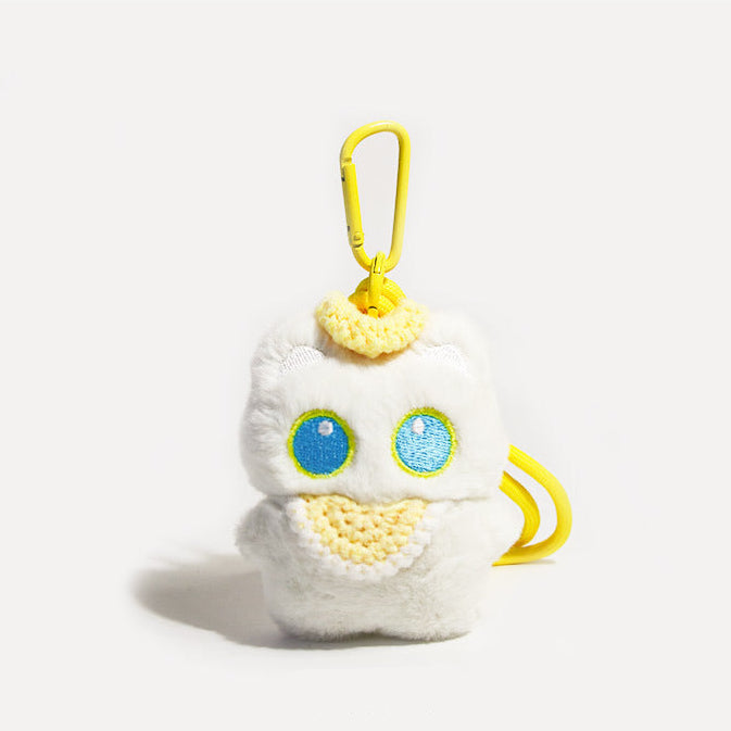 Adorable White Kitten Plush Pendant
