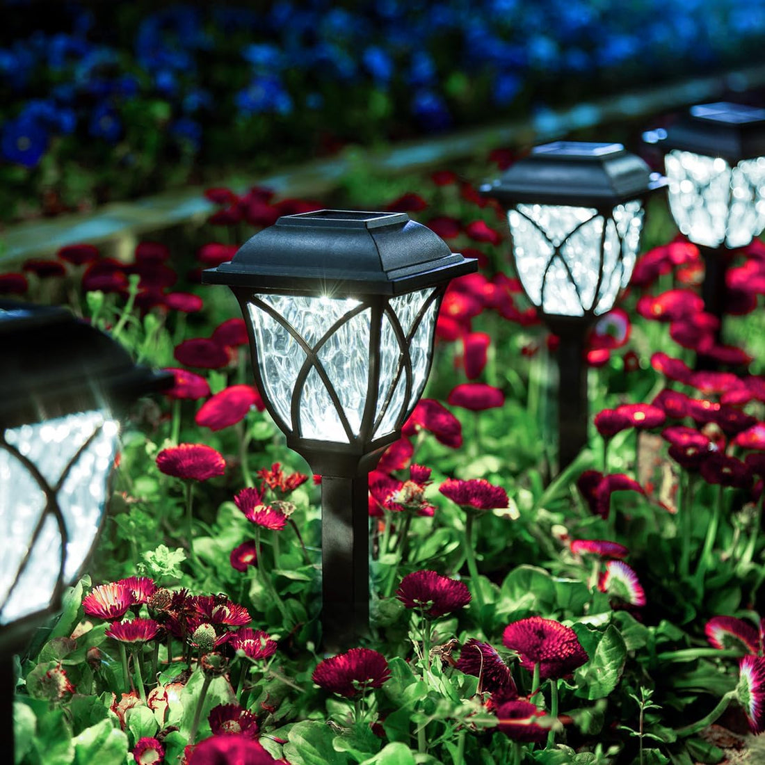 Solar Pathway Lights with Water-Ripple Design