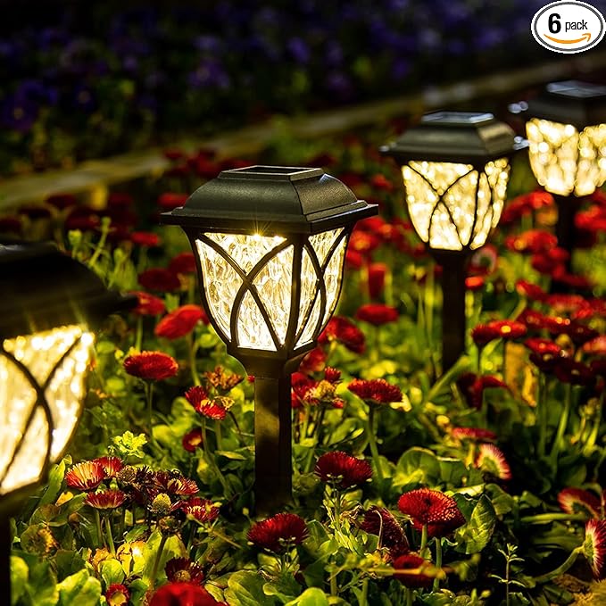 Solar Pathway Lights with Water-Ripple Design