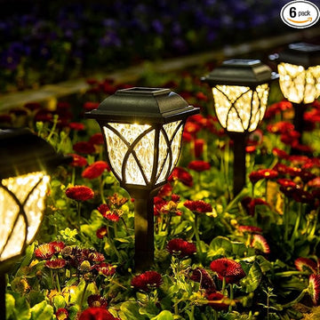 Solar Pathway Lights with Water-Ripple Design