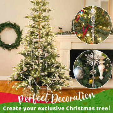 18Pcs Acrylic Snowflake Christmas Tree Ornament