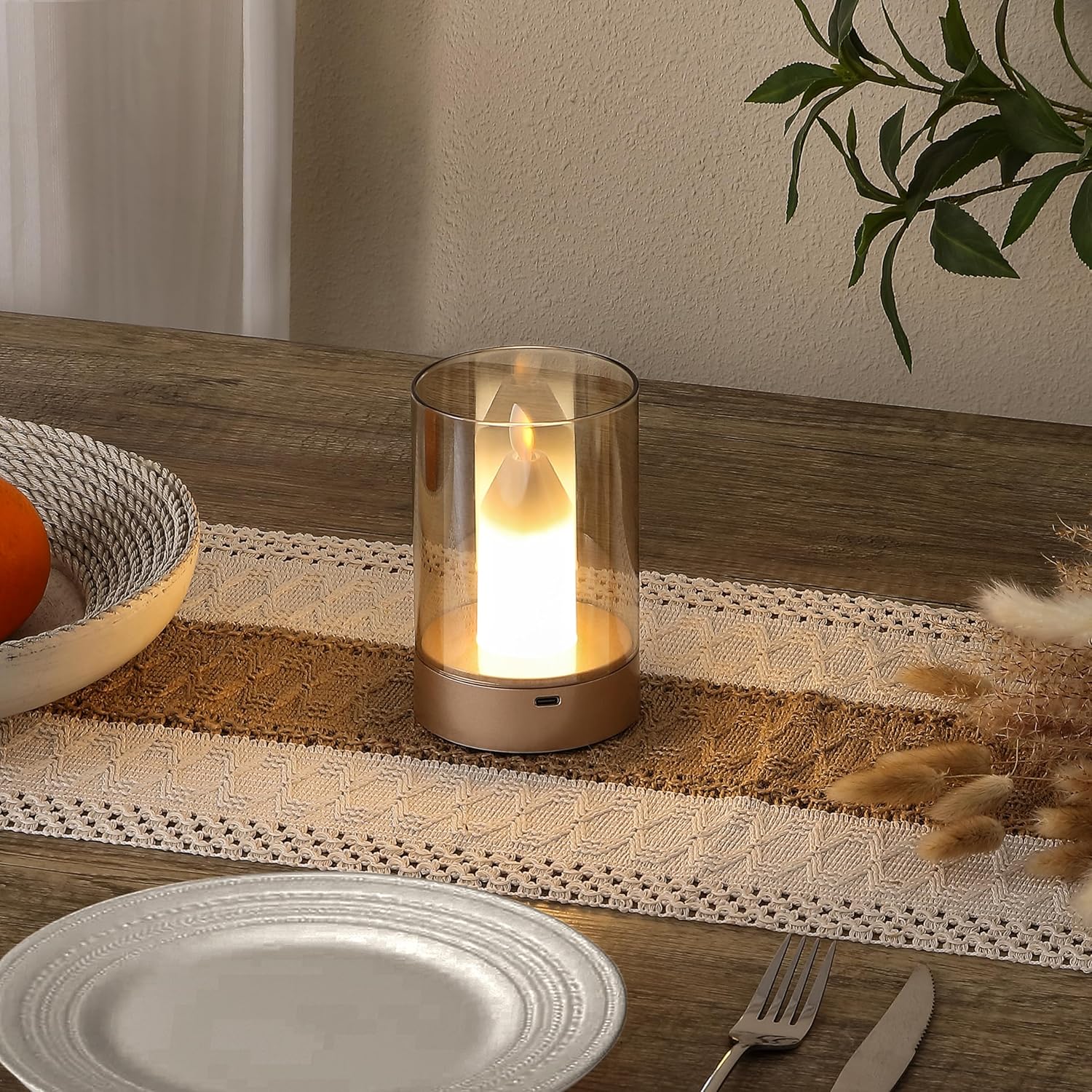 Flameless Candle Gesture Table Lamp
