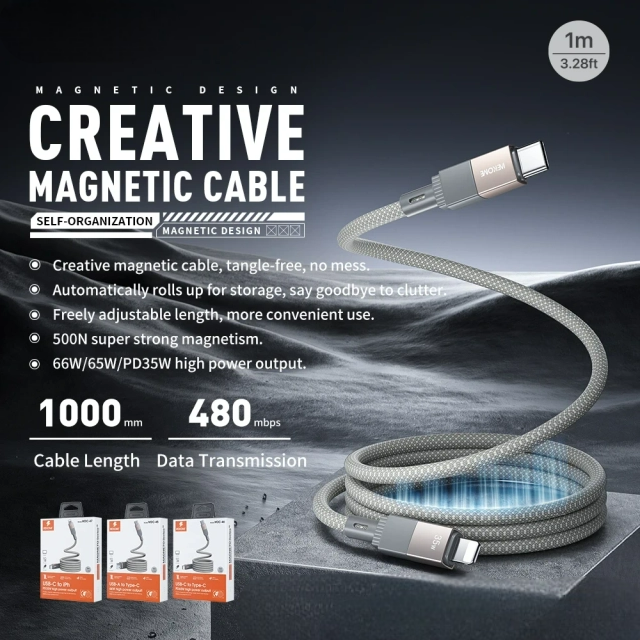Easy-to-store Magnetic Fast Charging Cable