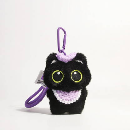 Adorable Black Kitten Plush Pendant