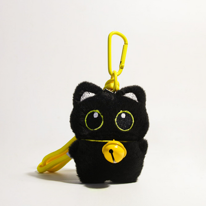 Adorable Black Kitten Plush Pendant