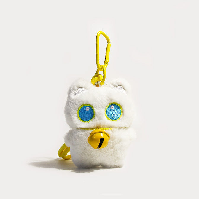 Adorable White Kitten Plush Pendant