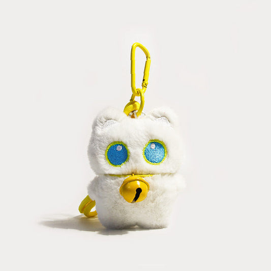 Adorable White Kitten Plush Pendant
