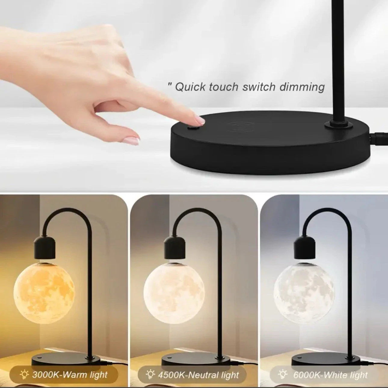 Floating Moon LED Lamp with Wireless Charger